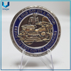 Moneda de policía de medalla de aleación de zinc fundido a presión de plata antigua de 2,25 pulgadas con diseño personalizado en forma de neumático