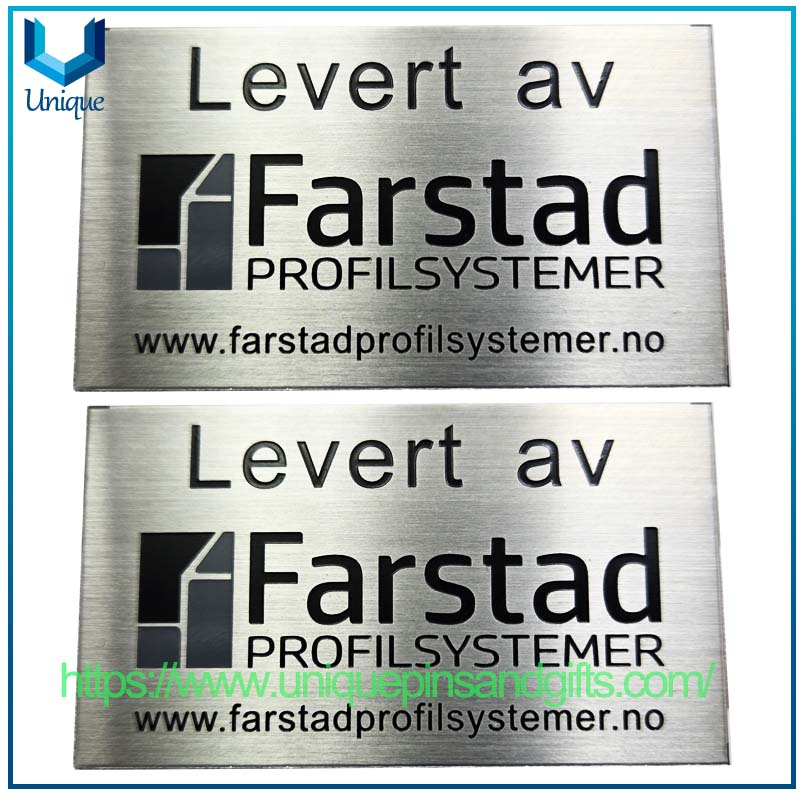 Compañía de diseño personalizada Placa de metal de acero inoxidable