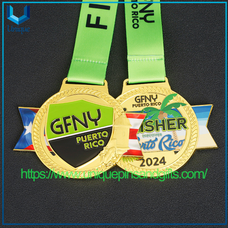 Medalla de aleación de zinc personalizada Eventos deportivos impresos en el color Competiciones Running Marathons Events Awards Medalla de premios