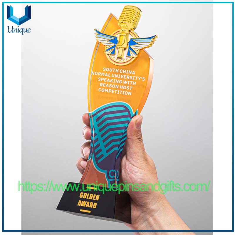 M&uacute;sica Trofeo de cristal de micr&oacute;fono de baile (22)