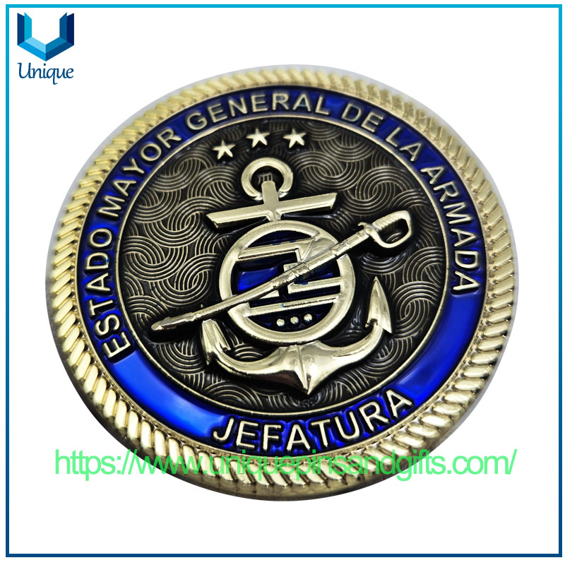 Diseño personalizado Armada de México Moneda conmemorativa de metal