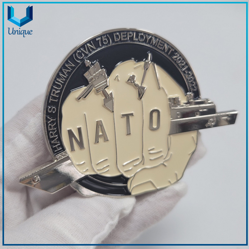 Moneda personalizada 3D USA Naavy NATO Challenge con bandera de EE. UU. en alta calidad 002