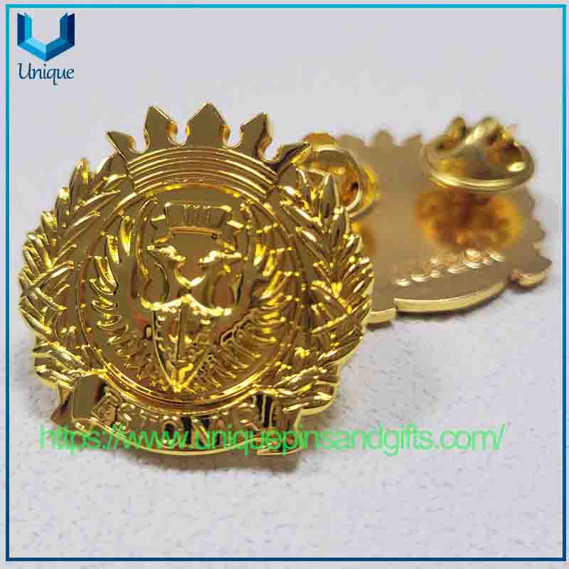 Broche de metal chapado en oro con insignia, alfiler de solapa, Gemelos (17) 