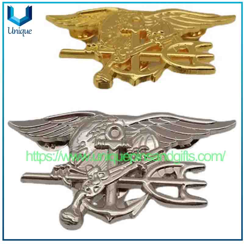 Emblema de insignia de pecho de piloto de aerolínea estadounidense de metal 3D personalizado, colección para entusiastas marítimos