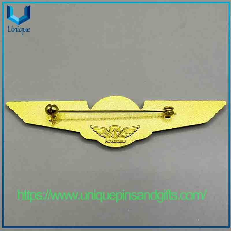 chapada en oro, insignia de piloto de la fuerza a&eacute;rea griega (6) Broche de alfiler de solapa con insignia 