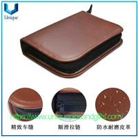 Bolsa de herramientas de golf Bolsa de accesorios de golf Bolsa de cuero de almacenamiento portátil multifuncional de gran capacidad