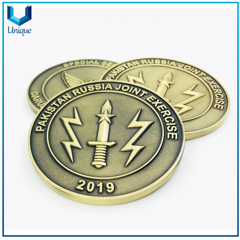 Personalice la moneda de diseño, Moneda de latón antigua Pakistán, moneda militar 3D, moneda de souvenirs, moneda conmemorativa