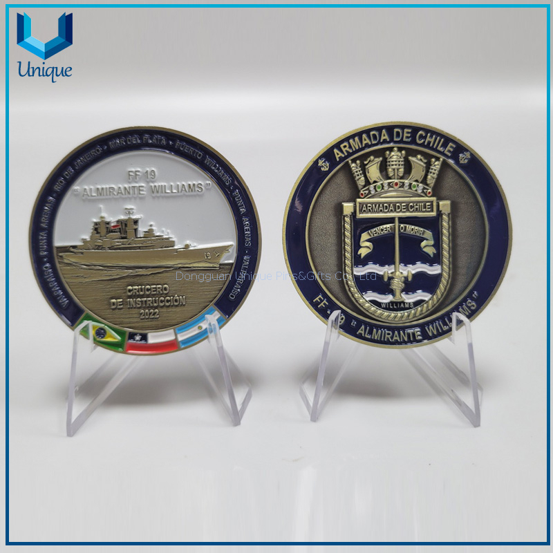 Moneda conmemorativa de aleación de zinc fundido a presión, barco