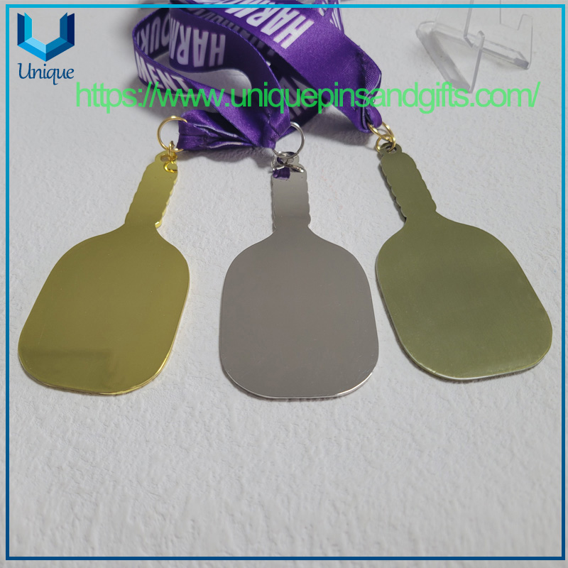 Medalla Pickleball de bronce, oro, plata y dise&ntilde;o personalizado de alta calidad con cord&oacute;n de impresi&oacute;n (7)
