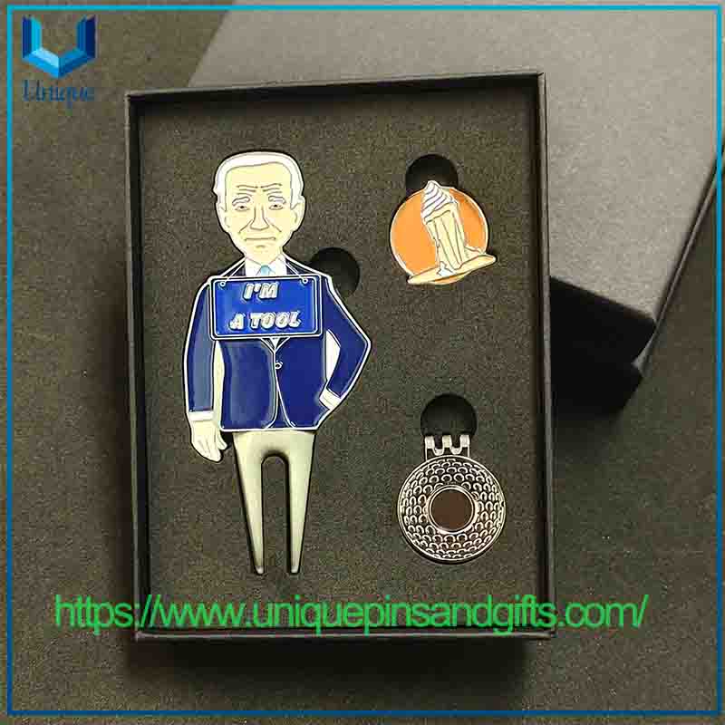 En Stock, creativo, con temática de tiburón, para poner pelotas de Golf de Metal, tenedores, Clips para sombrero, marcador de pelota de Golf, juegos de herramientas Divot