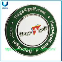 Marcador de pelota de golf de metal con logotipo personalizado y accesorios de golf con clip flexible