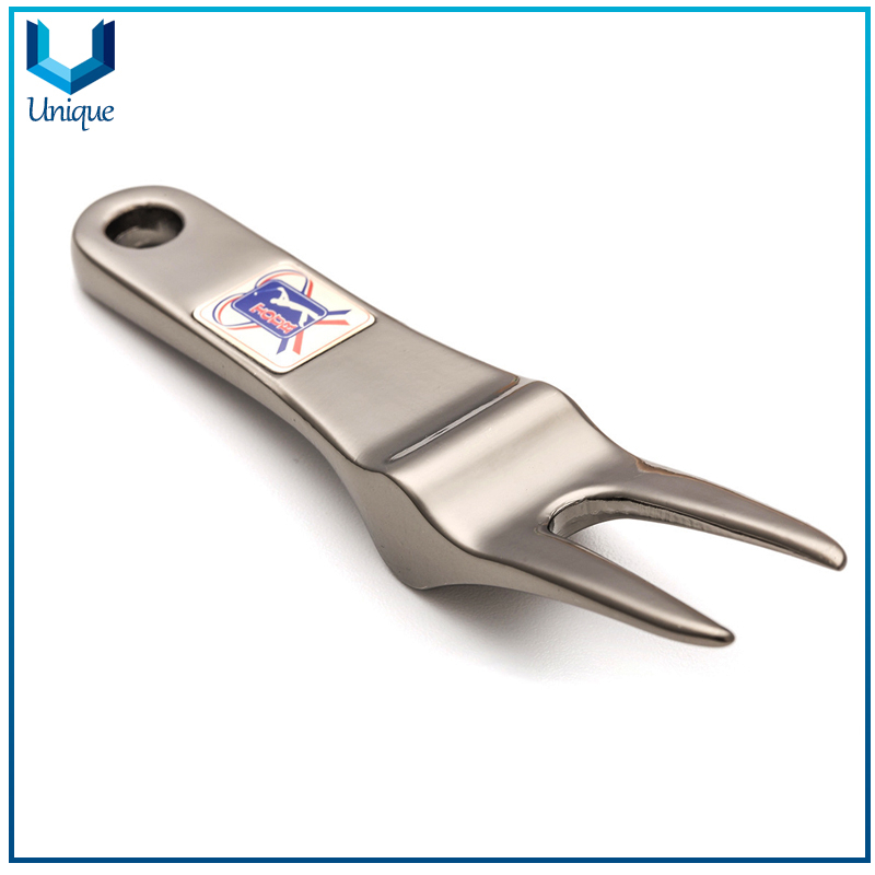 Herramienta Divot de Golf de aleación de zinc de 70 mm con logotipo de impresión, herramienta Divot Divot de alta calidad en plata,