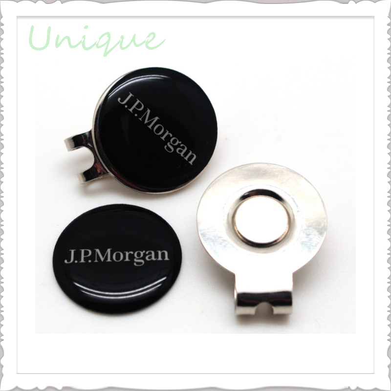 Barato Golf HatClip 25mm, 30mm con la impresión de Golf Pallmarker con epoxy, personalice el diseño de bolígrafo de golf de diseño para regalos