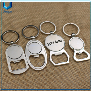 Abridor de embotellador de llavero de metal con logotipo de personalizar en estilo múltiple, llavero de metal de moda para regalos promocionales