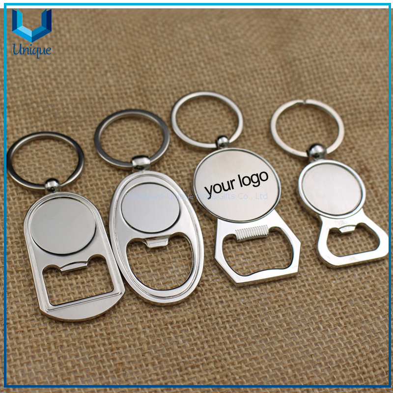 Abridor de embotellador de llavero de metal con logotipo de personalizar en estilo múltiple, llavero de metal de moda para regalos promocionales