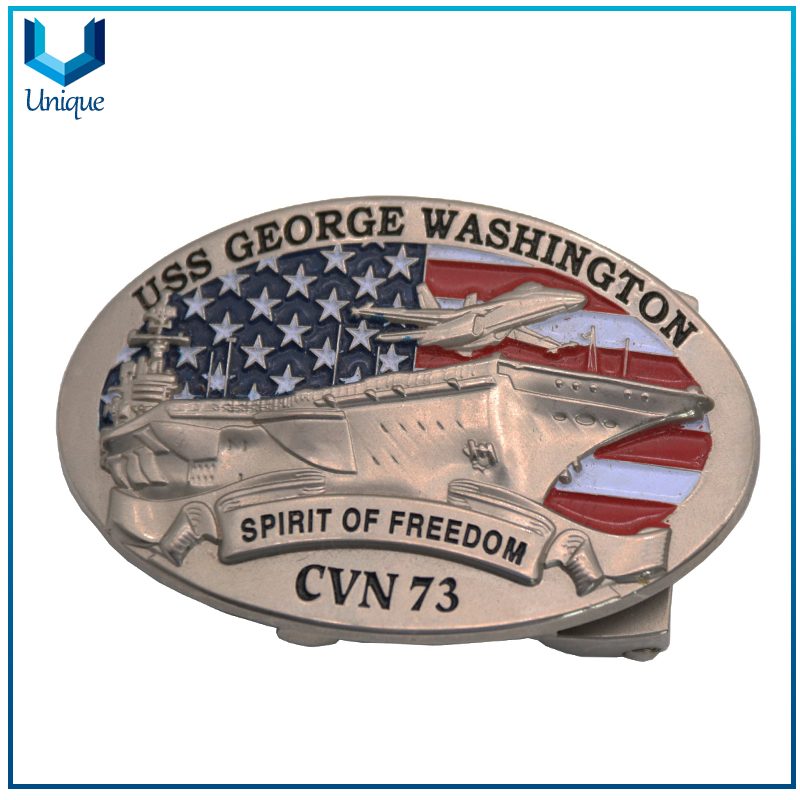 Personaliza USS CVN69 CVN73 Hebilla militar de la Marina 3D, China Wholesale Boda Hebilla de metal para regalos