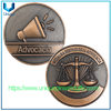 Moneda de recuerdo de medalla de excelencia legal personalizada de 2' con revestimiento antiguo 3D de Brasil para Advocacia