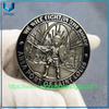 Moneda de policía personalizada con revestimiento de dos tonos de bronce antiguo + plata antigua de 2,25 pulgadas