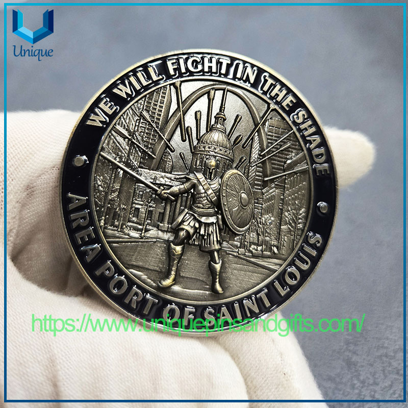 Moneda de policía personalizada con revestimiento de dos tonos de bronce antiguo + plata antigua de 2,25 pulgadas