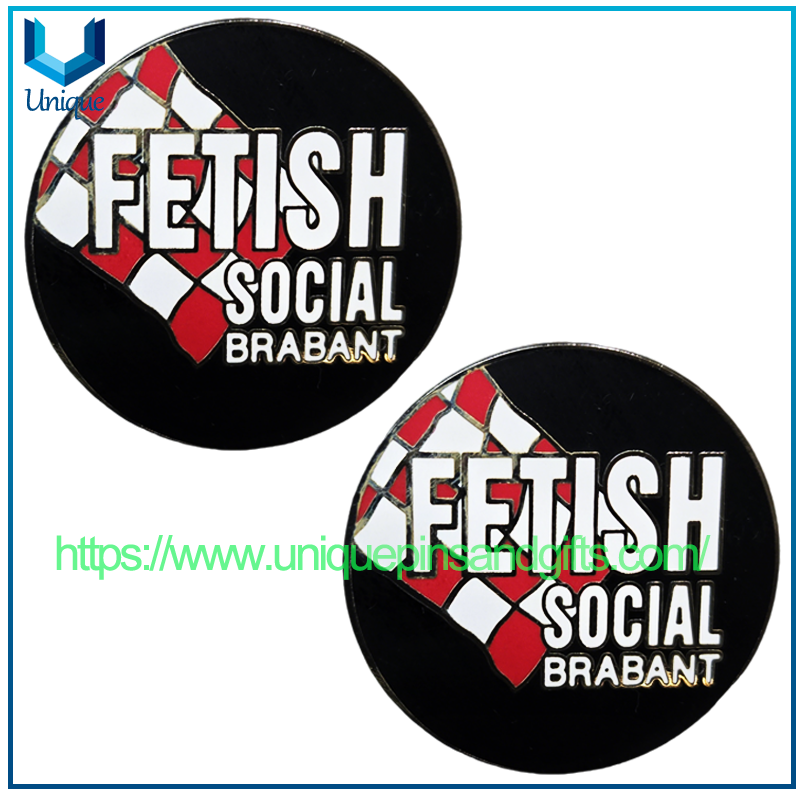 Pin de bandera nacional azul con insignia de Pin de solapa esmaltada colorida de metal con logotipo personalizado Pin de BRABANT SOCIAL FETISH