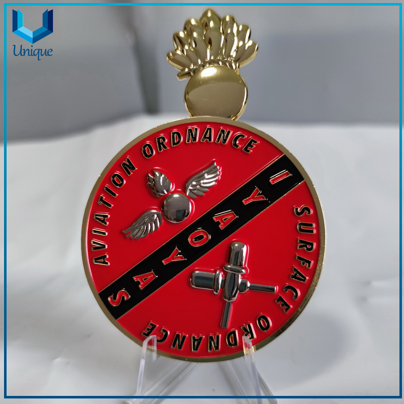 Moneda de desaf&iacute;o de la Marina militar de dise&ntilde;o de moda, moneda conmemorativa de dos tonos Gunny Boss para regalos-3