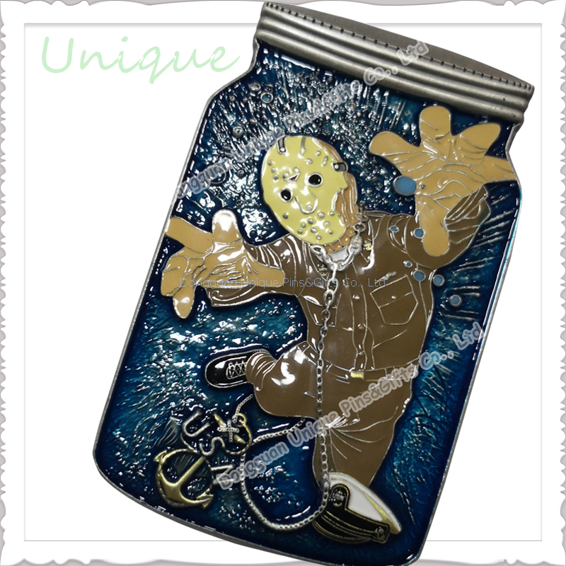 Personalizar la forma de la botella de recuerdo de doble cara 3D Challenge Cpin para la policía