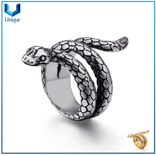 Kalen acero inoxidable oro plata serpiente encanto anillos de dedo para hombres