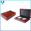 Caja de cápsulas de monedas con caja de oro y medalla de madera al por mayor de diseño personalizado