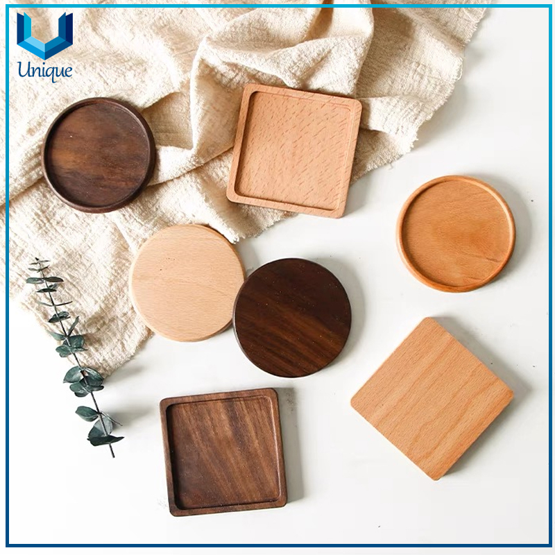 Fábrica al por mayor Fábrica de bambú de bambú de corcho de bambú de bambú de beech taza de té de madera conjunto con logotipo de tamaño personalizado
