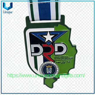 Medalla de metal personalizada 5K MAXIMO OLIVERAS 2026 Medalla de evento deportivo Medalla de carrera 5K con cinta