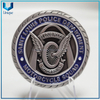 Moneda de policía de medalla de aleación de zinc fundido a presión de plata antigua de 2,25 pulgadas con diseño personalizado en forma de neumático
