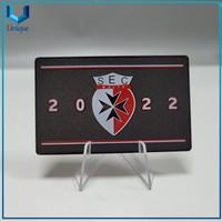 Tarjeta de metal negro de acero inoxidable de alta calidad con logotipo personalizado