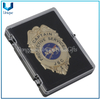 Personalice la fábrica de insignias de policía, exhibición de monedas conmemorativas, insignia de honor de oro 3D de cobre troquelado con soporte de cuero genuino + clip de cinturón de metal