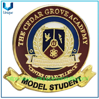 Logotipo de diseño personalizado Escuela de metal de esmalte suave Insignia de alfiler con epoxi