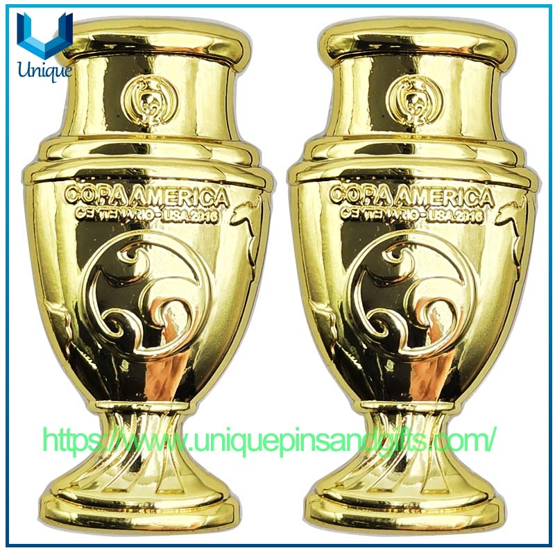 Broche de metal 3D personalizado Insignia de broche de broche de emblema de la escuela de zinc Gold/plata Copa América Centenario-USA 2018 ENMOLERA DEL PIN DEL PIN