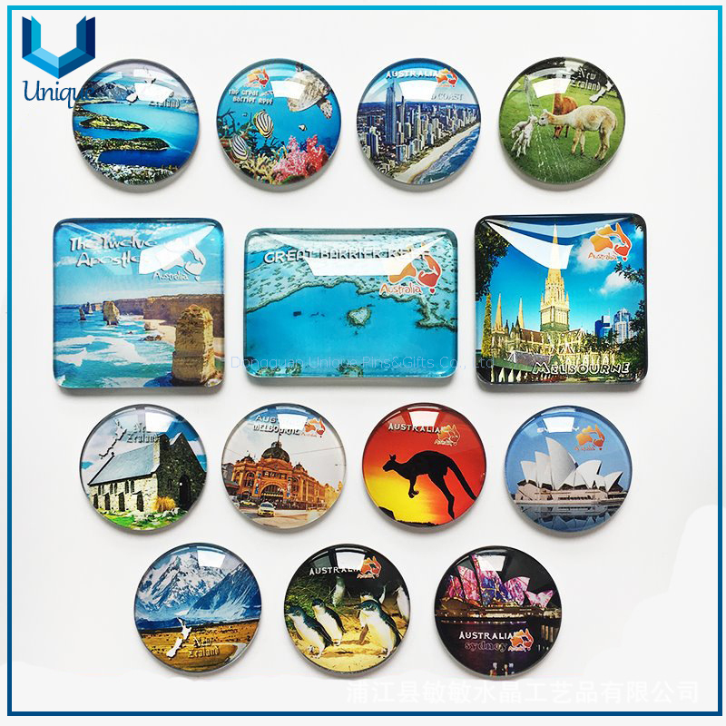 Imán de cristal para nevera con logotipo de impresión personalizado para regalos promocionales