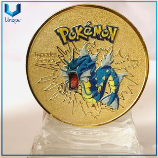 Monedas conmemorativas de metal de moda personalizadas de alta calidad, patrón de dibujos animados de diseño personalizado gratuito, logotipo de impresión UV, chapado en oro plateado y cobre con caja personalizada