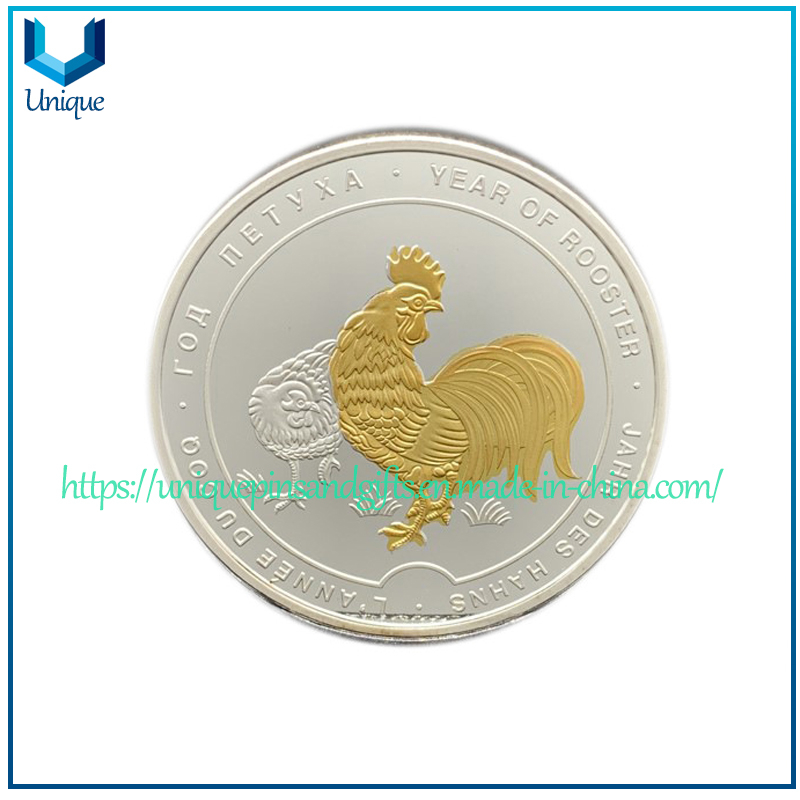 Moneda de desafío de recuerdo de metal de fútbol personalizada a precio de fábrica, moneda conmemorativa de vacaciones/lugar escénico/zodíaco