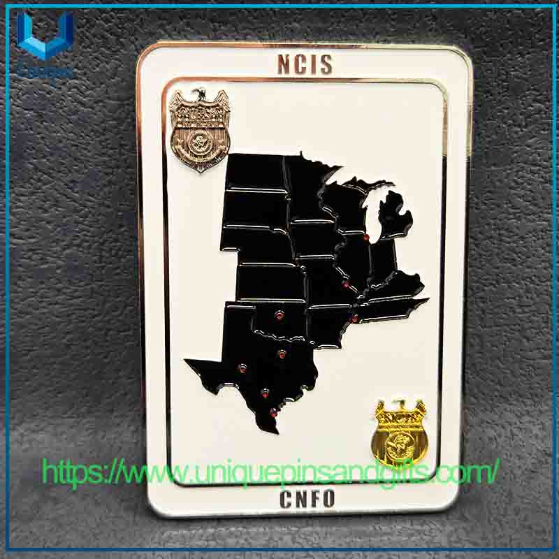 Moneda de póquer azul marino de EE. UU. con diseño creativo personalizado