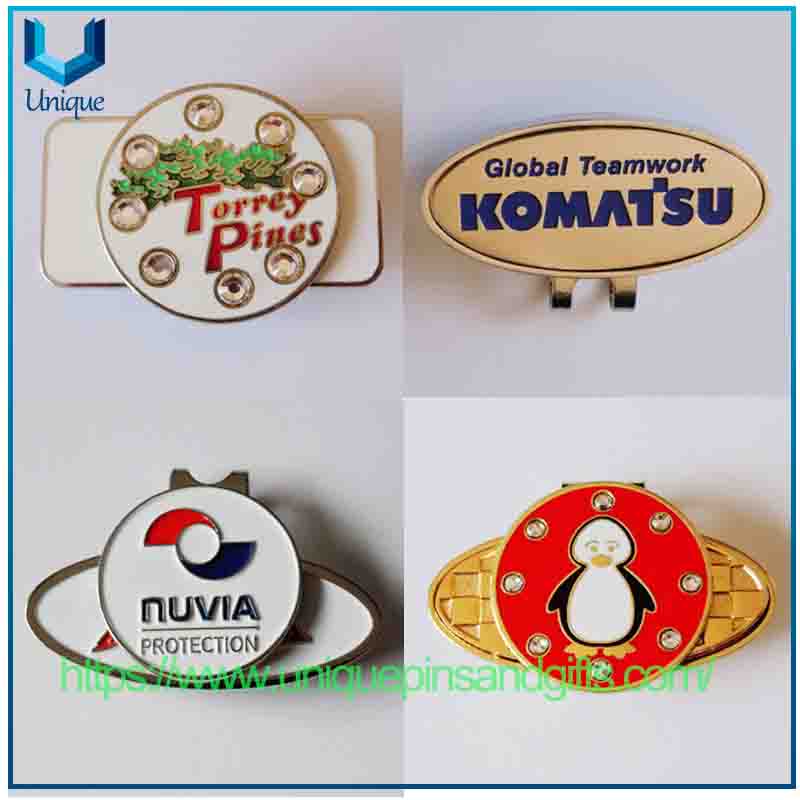 Nuevo Marcador de Metal para Golf, marcador de posición de bola plateada, marcador de bola magnético 2520, Clip para tapa, accesorios de Golf