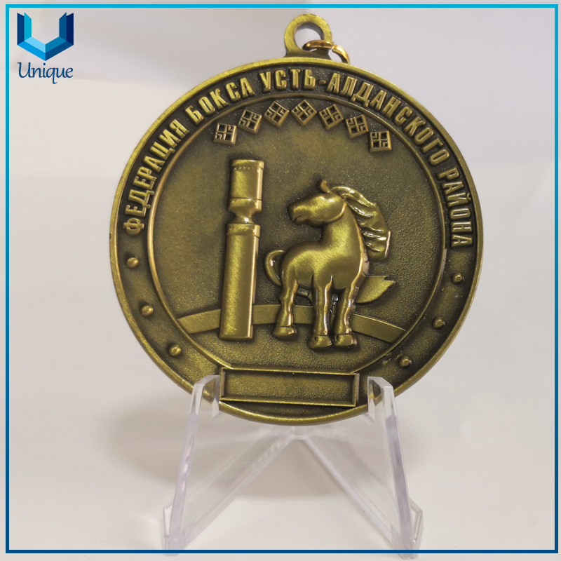 Personalice el fabricante de la medalla, la medalla de placas de bronce antiguo 3D, medalla de unicornio, medalla de premios