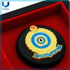 Médula de la Fuerza Aérea / Defensa Aérea de los EAU con la caja de madera, Trofeo de la medalla de oro de la placa de oro de 24 k de alta calidad para los premios, placa militar para regalos de souvenir