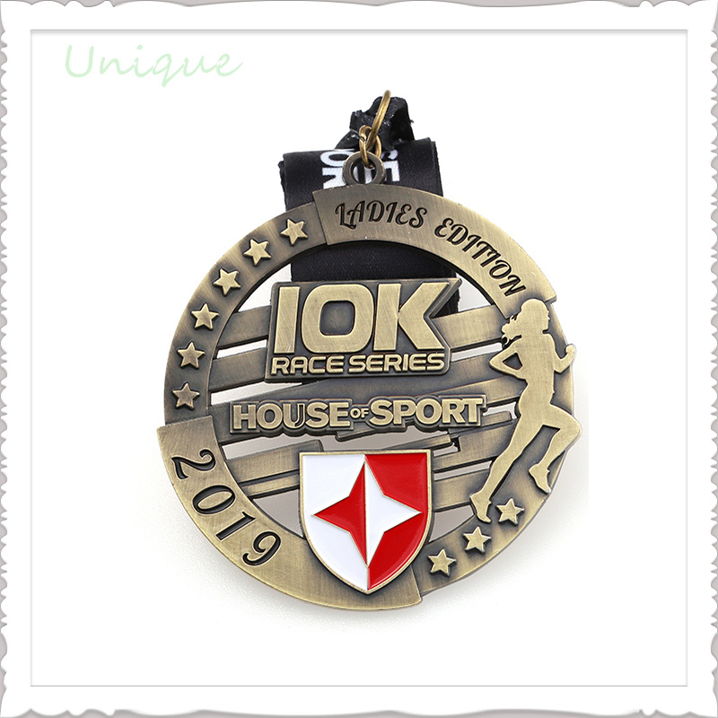 Medalla de carrera de 10k, logotipo personalizado al por mayor aleación de zinc de aleación de esmalte suave del premio del recuerdo de la medalla de metal