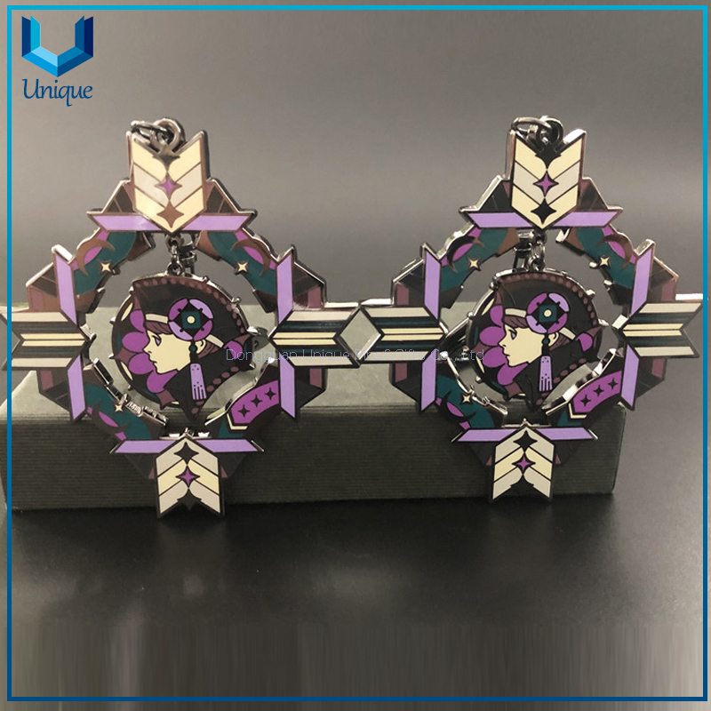 Llavero del medallón del oro de la moda, llavero duro del metal del esmalte de los regalos de la decoración