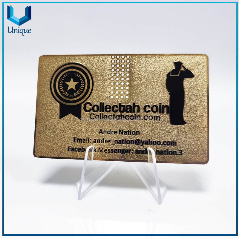 Tarjeta Cutsom Metal con impresión de código QR, tarjeta de diseño personalizado