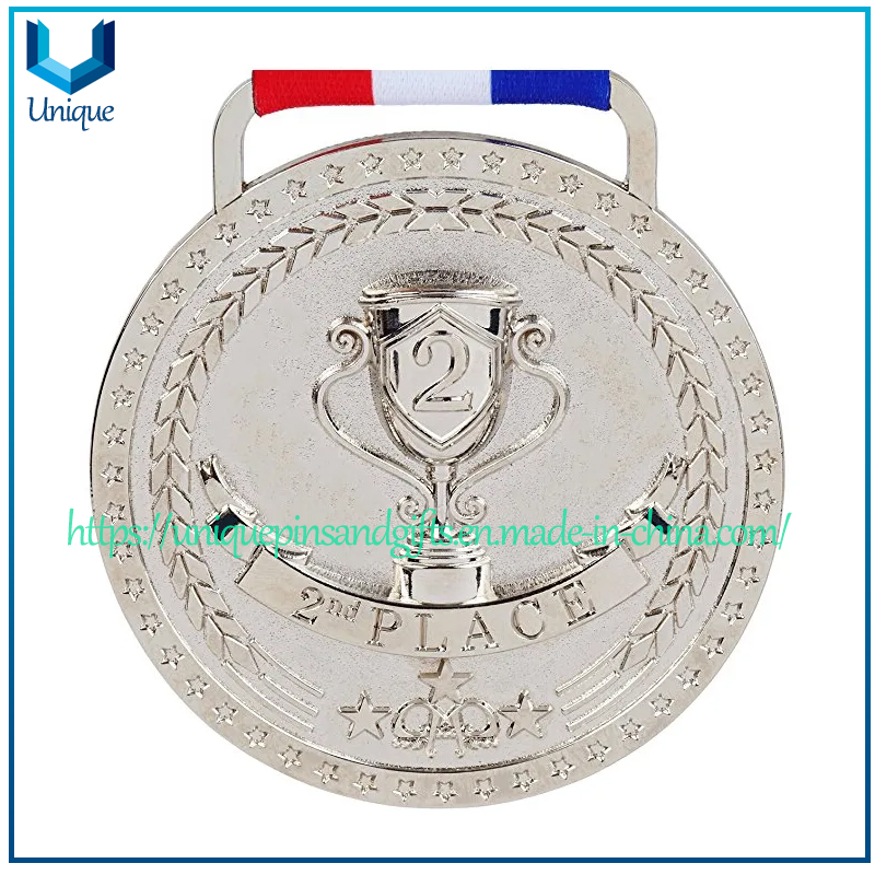 Medalla de carrera deportiva de metal con diseño personalizado de fábrica, medalla de carrera de ciclismo de Tanzania con cinta