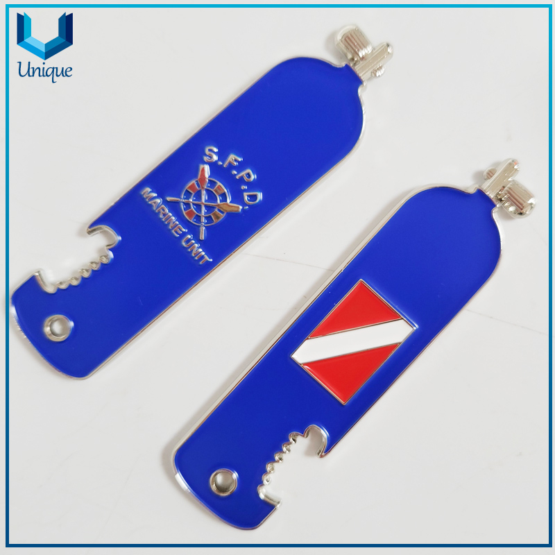 Moneda de desafío de abridor de botellas de tanque marino 3D SFPD hecha a medida