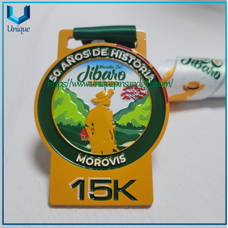 Medalla de recuerdo Morovis de Puerto Rico de oro 3D personalizada con caja de terciopelo (13)