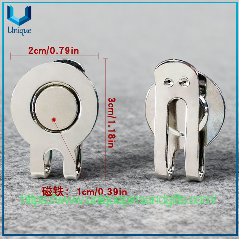 Clip para sombrero de Golf, marca de 25mm, marcador de posición de bola redonda, marca magnética en blanco de Metal, emblema, marca de Golf, señal de Putting Green