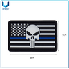 Parche de goma para uniforme, personalice la insignia de goma de la bandera para la prenda de la policía, la etiqueta de goma de PVC con el respaldo de Votro